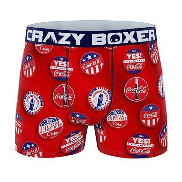 CRAZY BOXER COCA COLA Badge Men's Boxer Brief (Creative Packaging) - Large - Picture 1 of 3